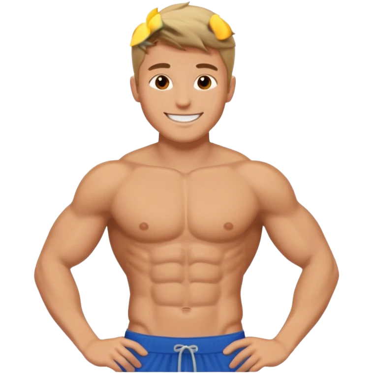 White guy 6 pack abs emoji