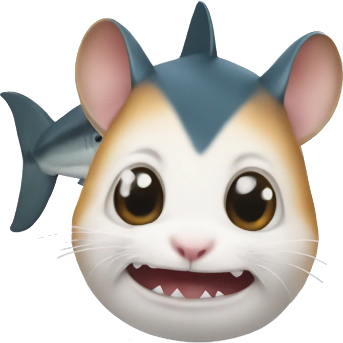Hamster with shark emoji