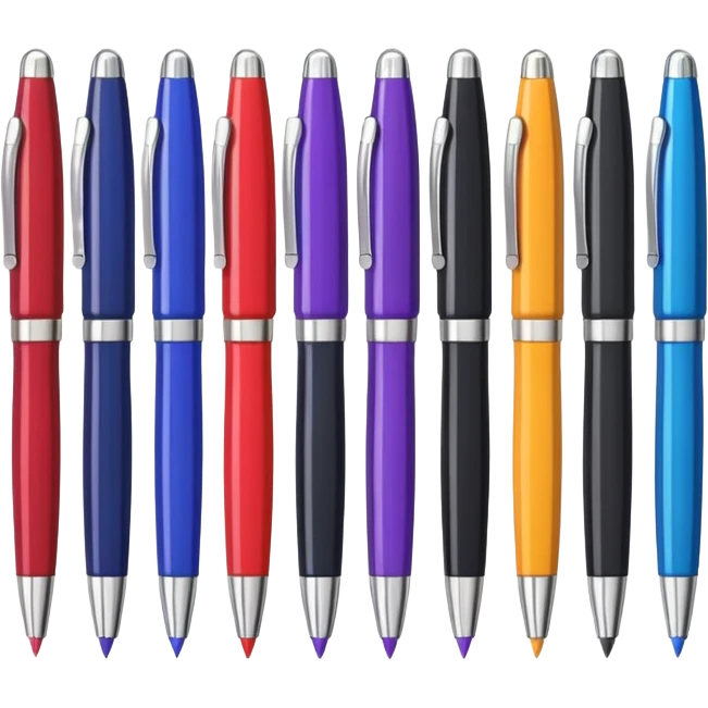 A row of fountain pens emoji