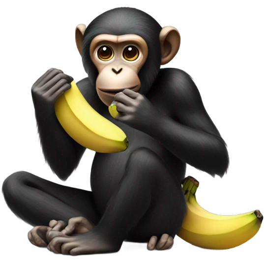 Monkey eating a black banana  emoji