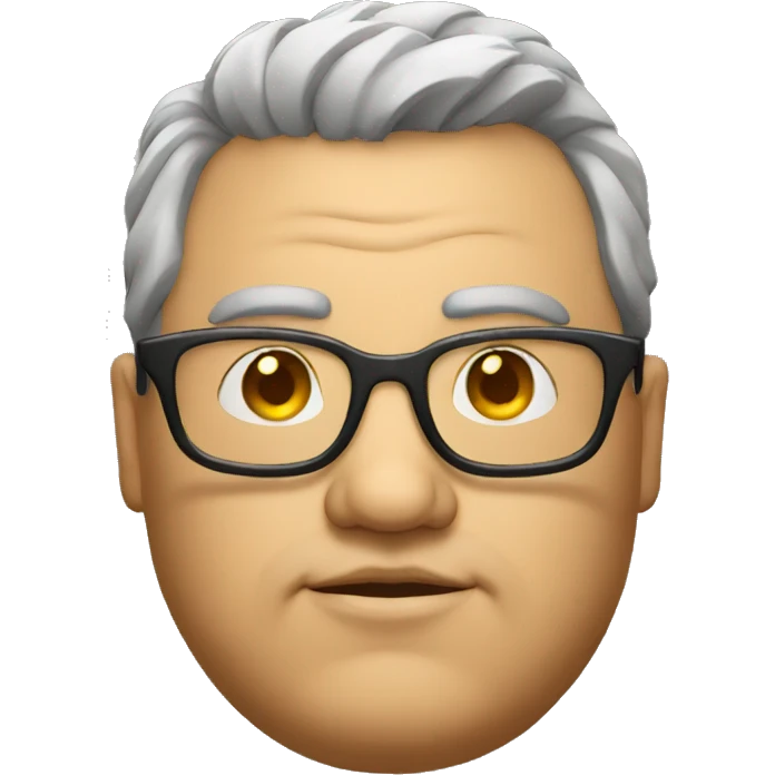 fat man with eyewear emoji