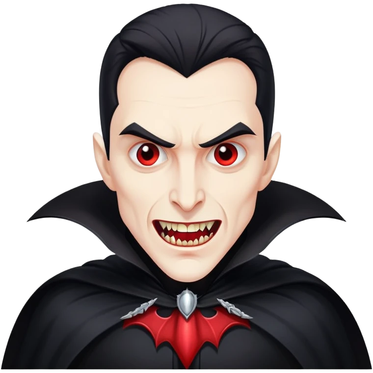 Dracula vampire with cape and fangs emoji