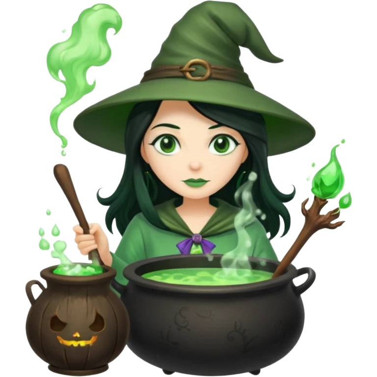 green witch cooking potion emoji