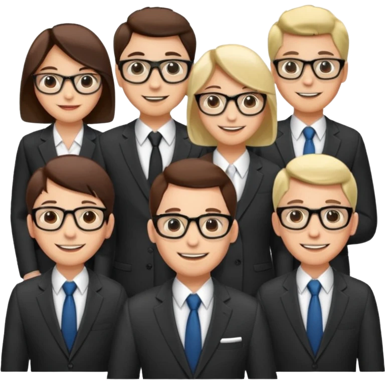 People in suits wearing glasses emoji