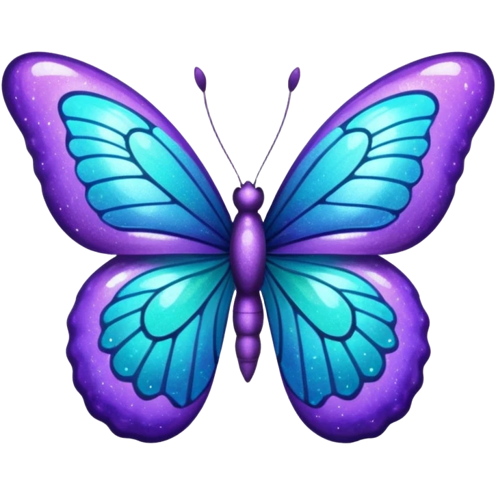 glitter purple and cian buttlerfly emoji