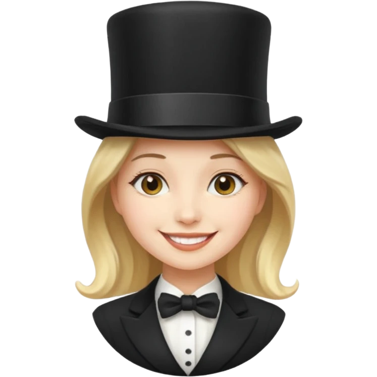A girl with a top hat emoji