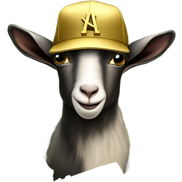 A Goat with gold chains and money and a cap  emoji
