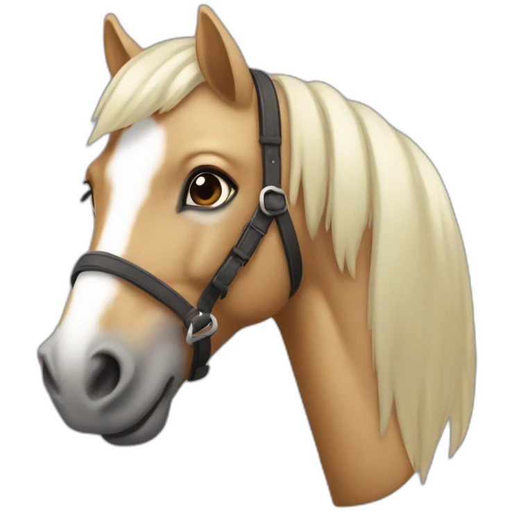 poney beige avec crinière blanche emoji