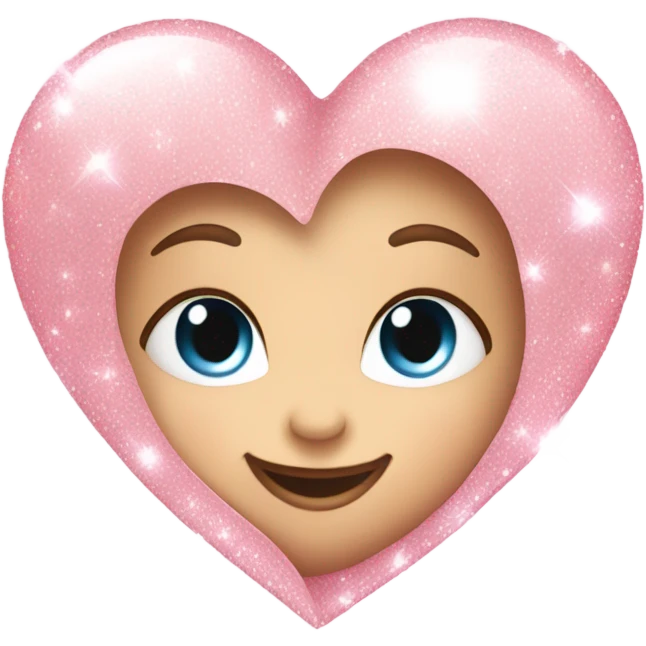 Baby pink love heart with sparkles  emoji