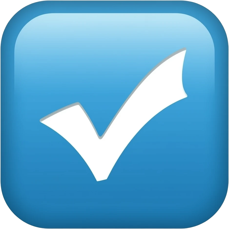 A roblox real check mark from roblox its a square with a checkmark and it’s blue A  A little more emoji