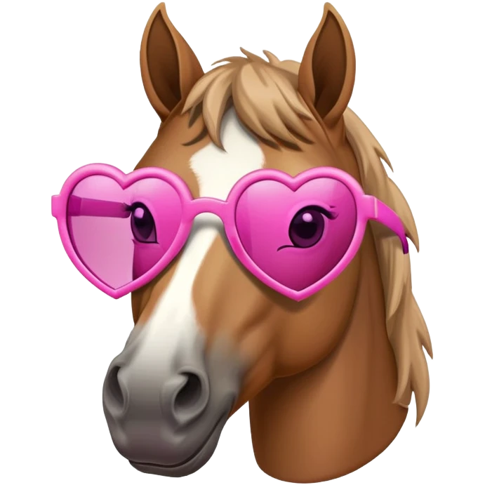 horse with pink heart sunglasses emoji