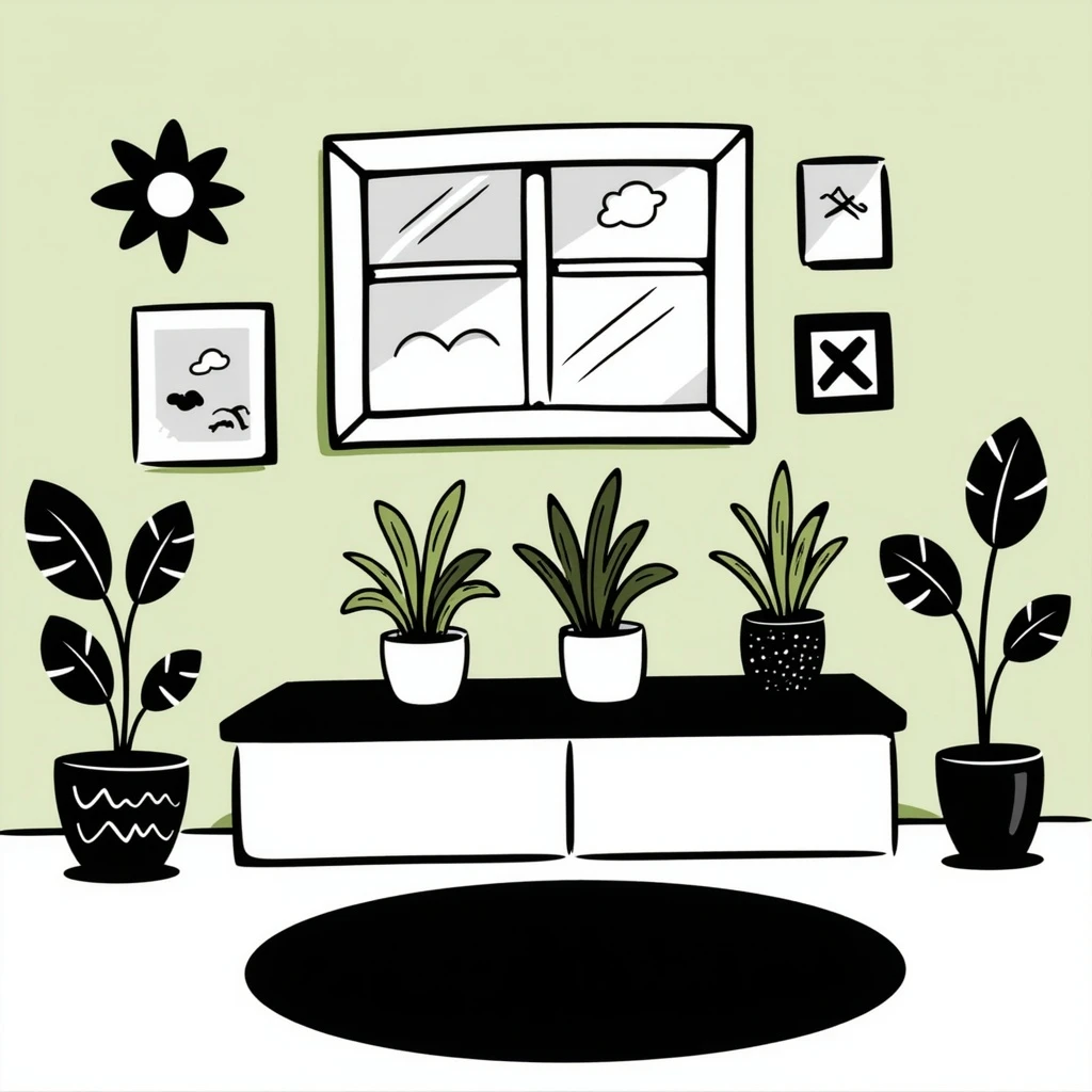 olive green bedroom plants with frames emoji