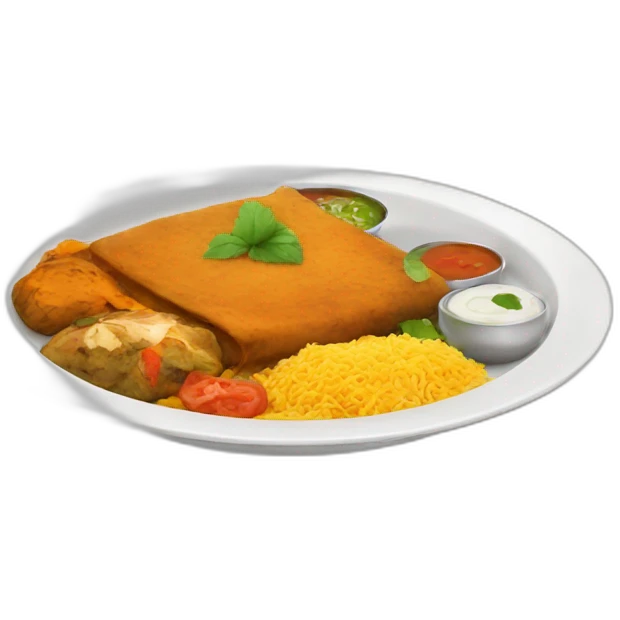 A plate with Indian food emoji