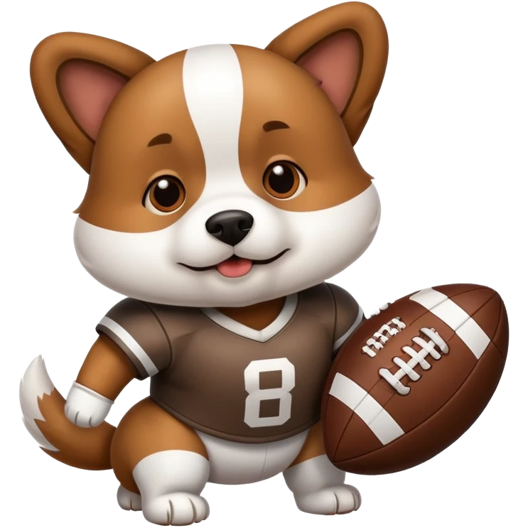 Dog in football pads emoji