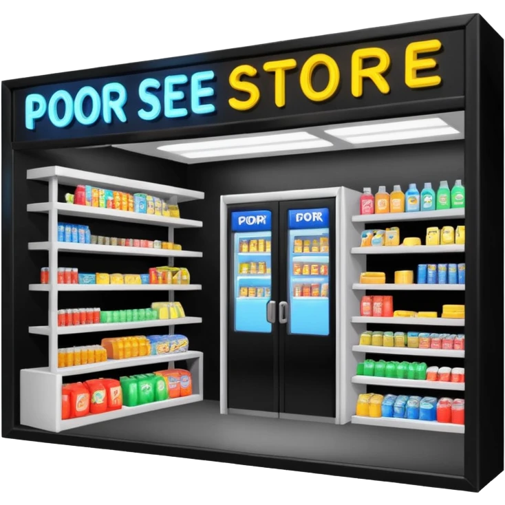 Convenience store named poor store and more emoji