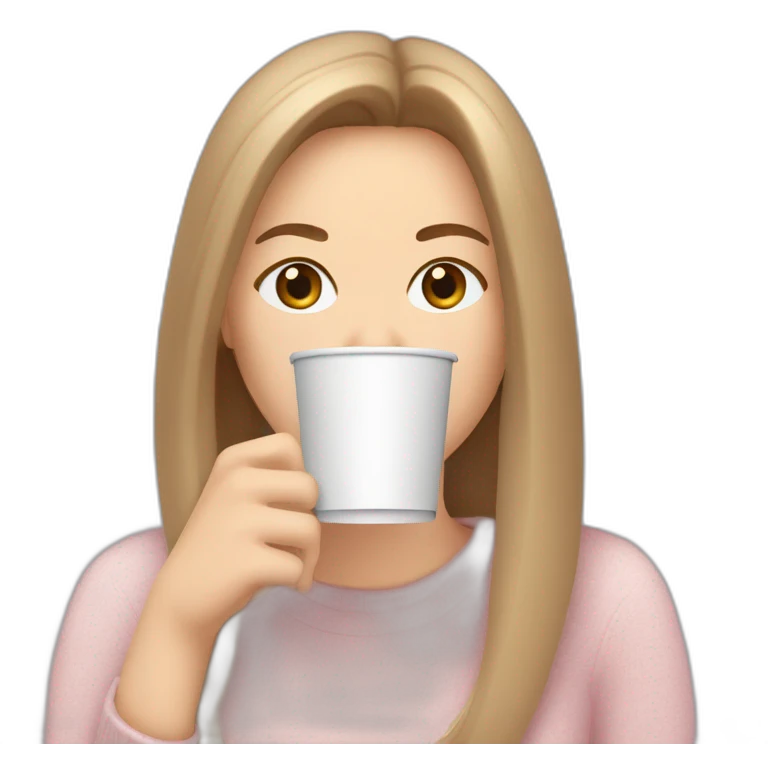 woman-with-pale-skin-and-brown-long-thin-straight-hair-wearing-a-white-woolly-shirt-drinking-coffee-from-a-light-pink-takeaway-cup-eyes-closed-b emoji