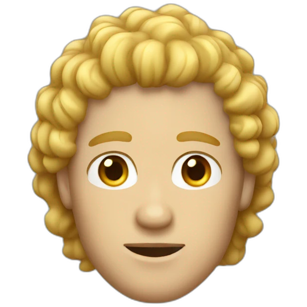 curly haired blonde mullet man emoji