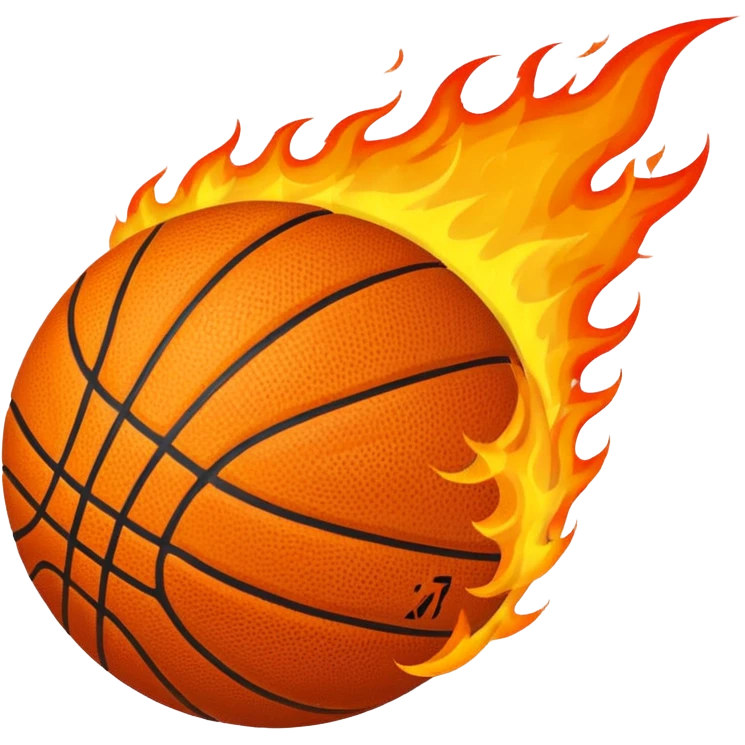 Una pelota de basket botando fuego  emoji