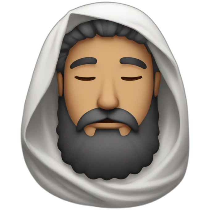An arab with a big beard sleeping emoji