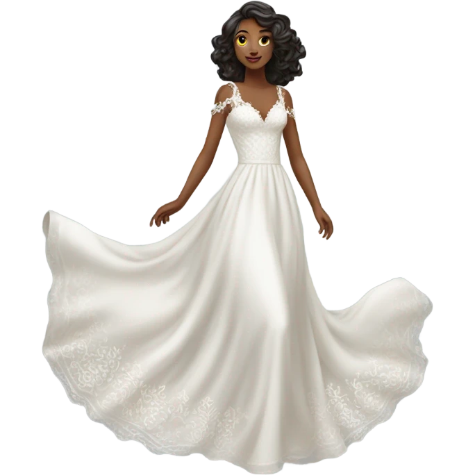Beautiful long white dress  emoji