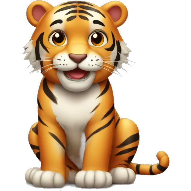 Tiger with cute face emoji