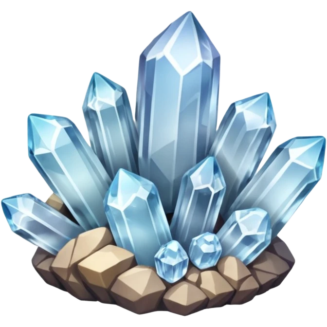 A cluster of quartz crystals catching the light.



































































 emoji