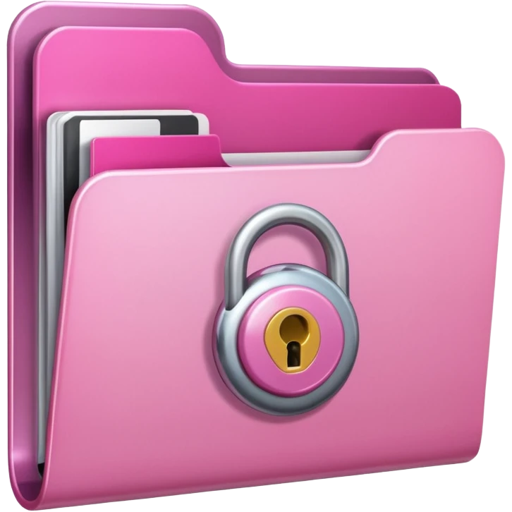 mix light pink dark pink and white girly lock with a folder behind it emoji