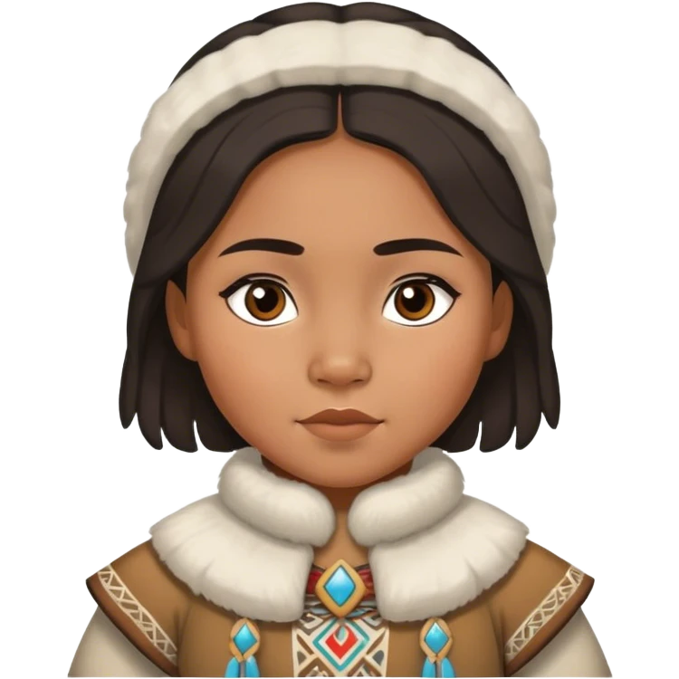 Inuit girl in traditional costume emoji