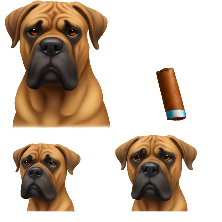 Bullmastiff with cigar  emoji