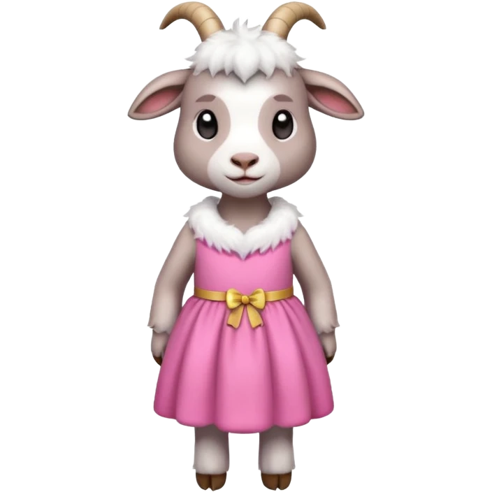 A goat with pink dress emoji