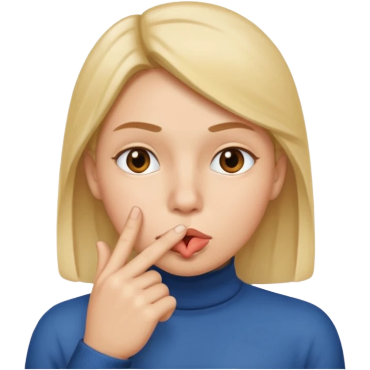 Silent face, shushing middle of face emoji