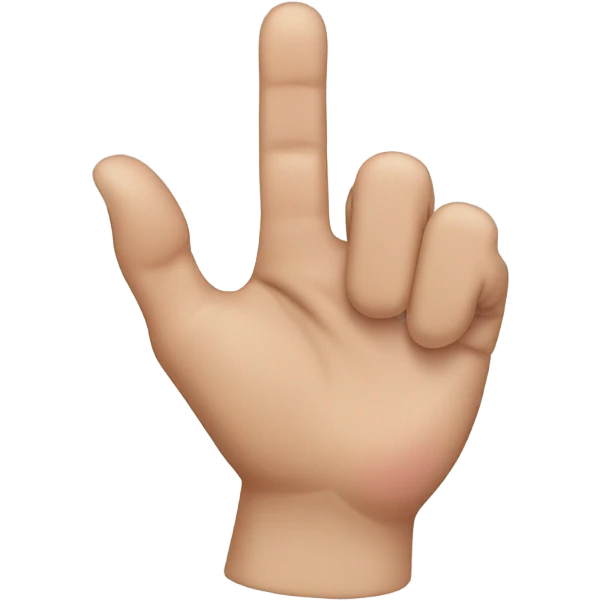 Man with hand in rock sign with two middle and ring finger pointed out emoji