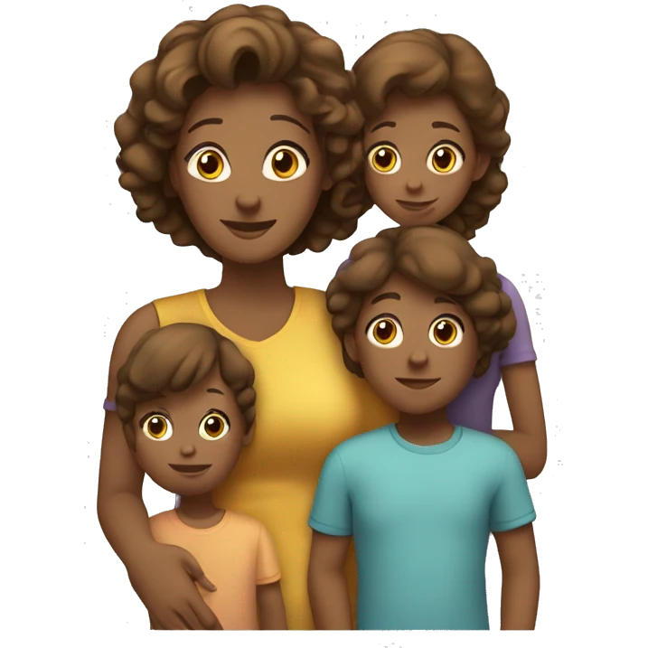 Mom with three children (2 teenagers and a toddler). emoji