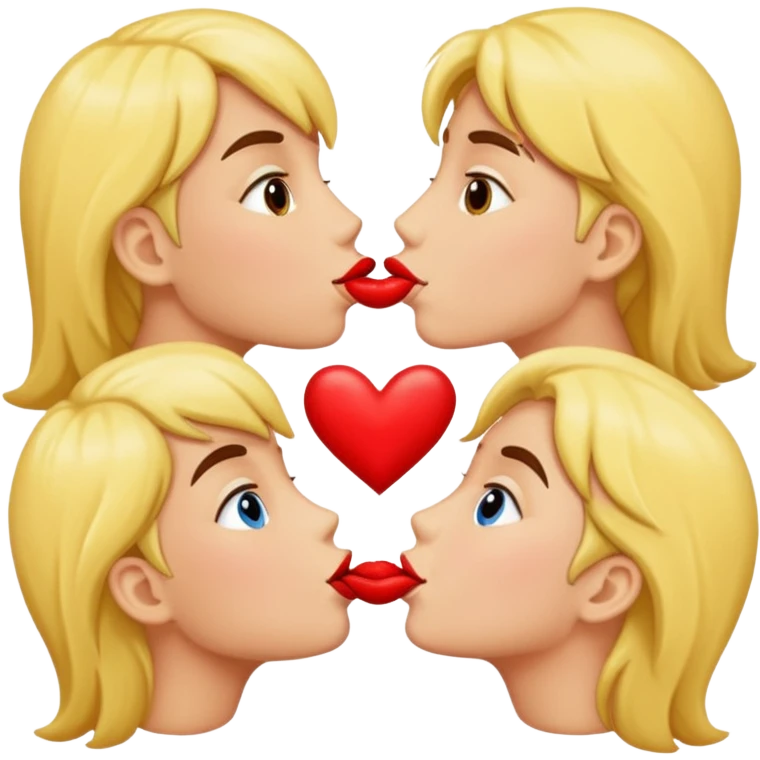 Make me an image of kissing 5 kisses emoji