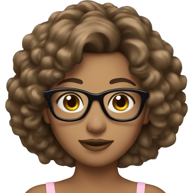 ballerina Brown Hair glasses  emoji
