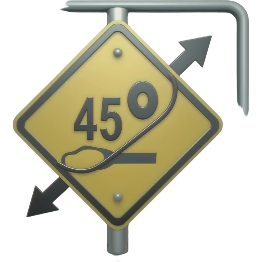 табличка на розпутті показує два напрямки під кутом 45 градусів emoji