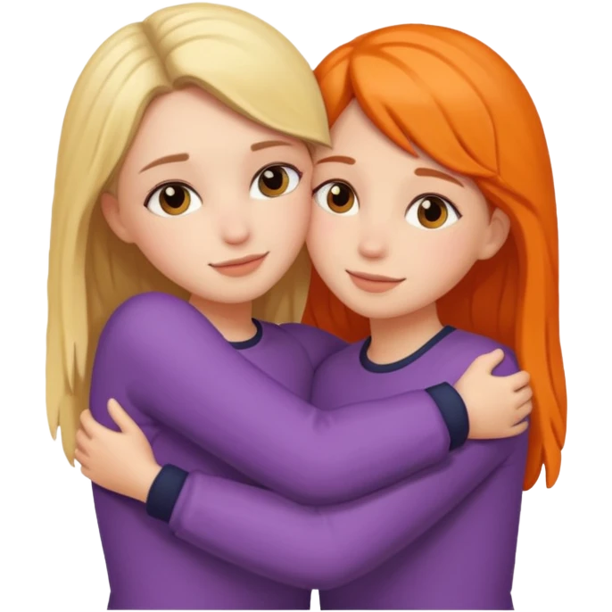 Girl best friends hugging emoji