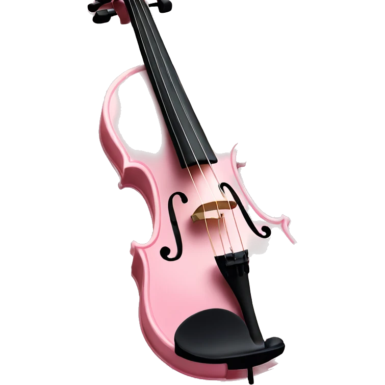 soft pastel pink violin with peonies and glitter emoji
