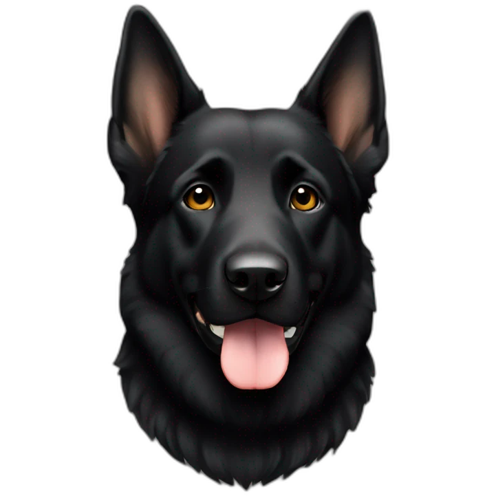 full black german sheppard emoji