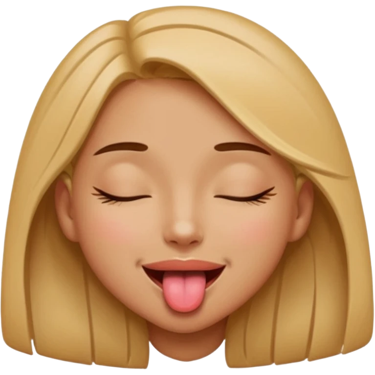 girl naked with eye close andtongue emoji