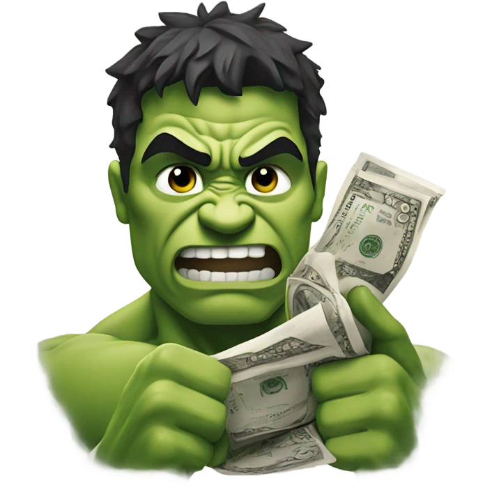 Hulk holding money emoji