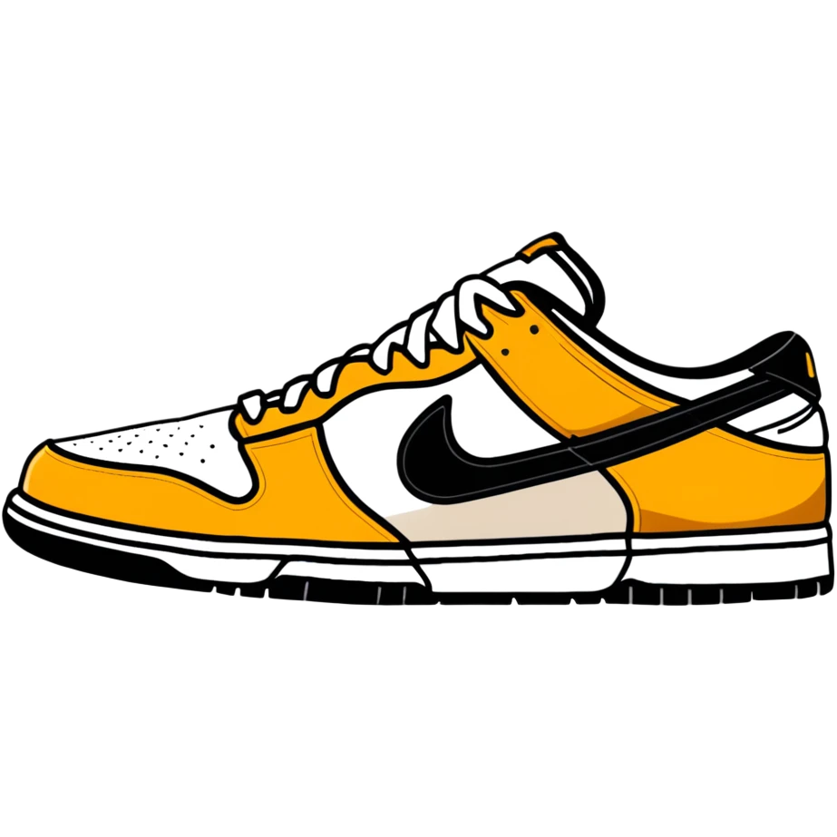 Nike Dunk Low Curry, beige and brown tones with tan accents, basketball sneaker emoji