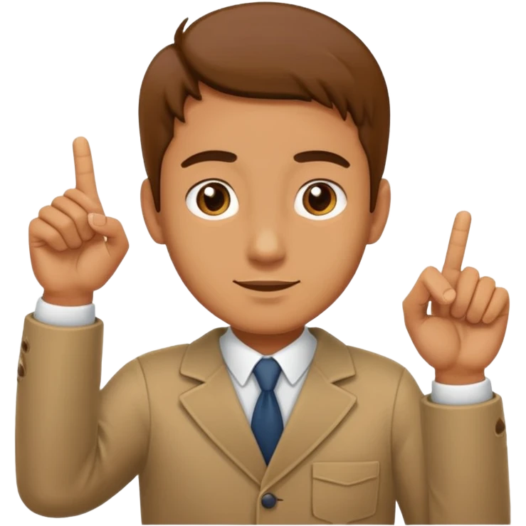 Uomo che indica con le mani  six seven  emoji