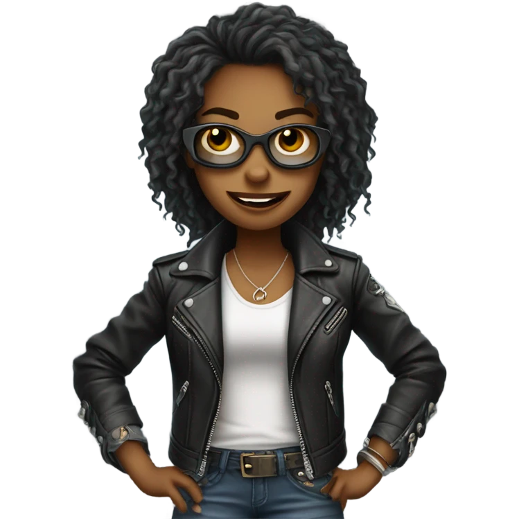 Rock and roll lady drinking a beer  emoji