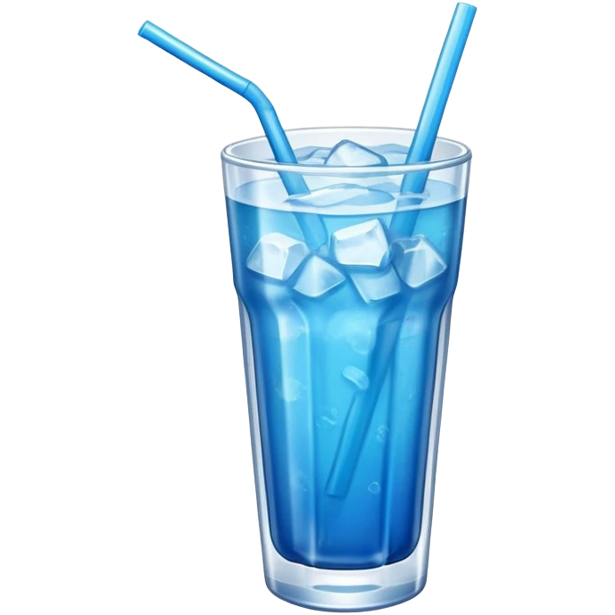 Blue iced drink with straw emoji