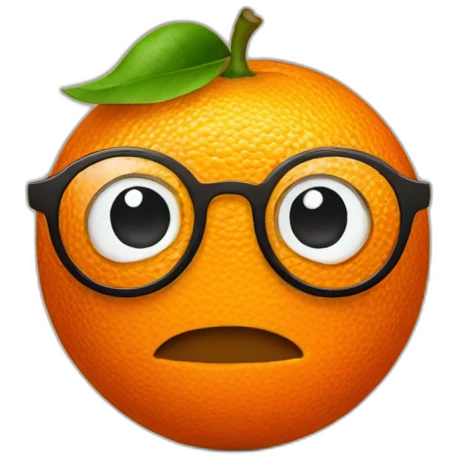 Orange with nerd glasses emoji