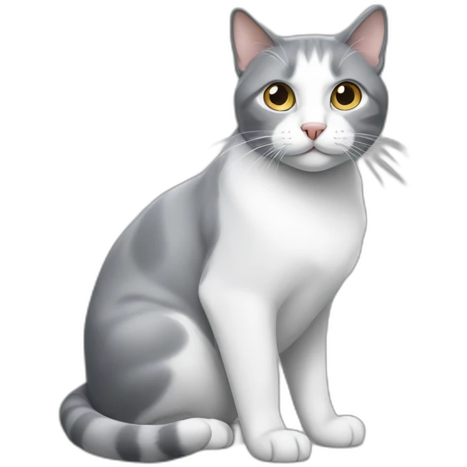 Grey and white cat emoji