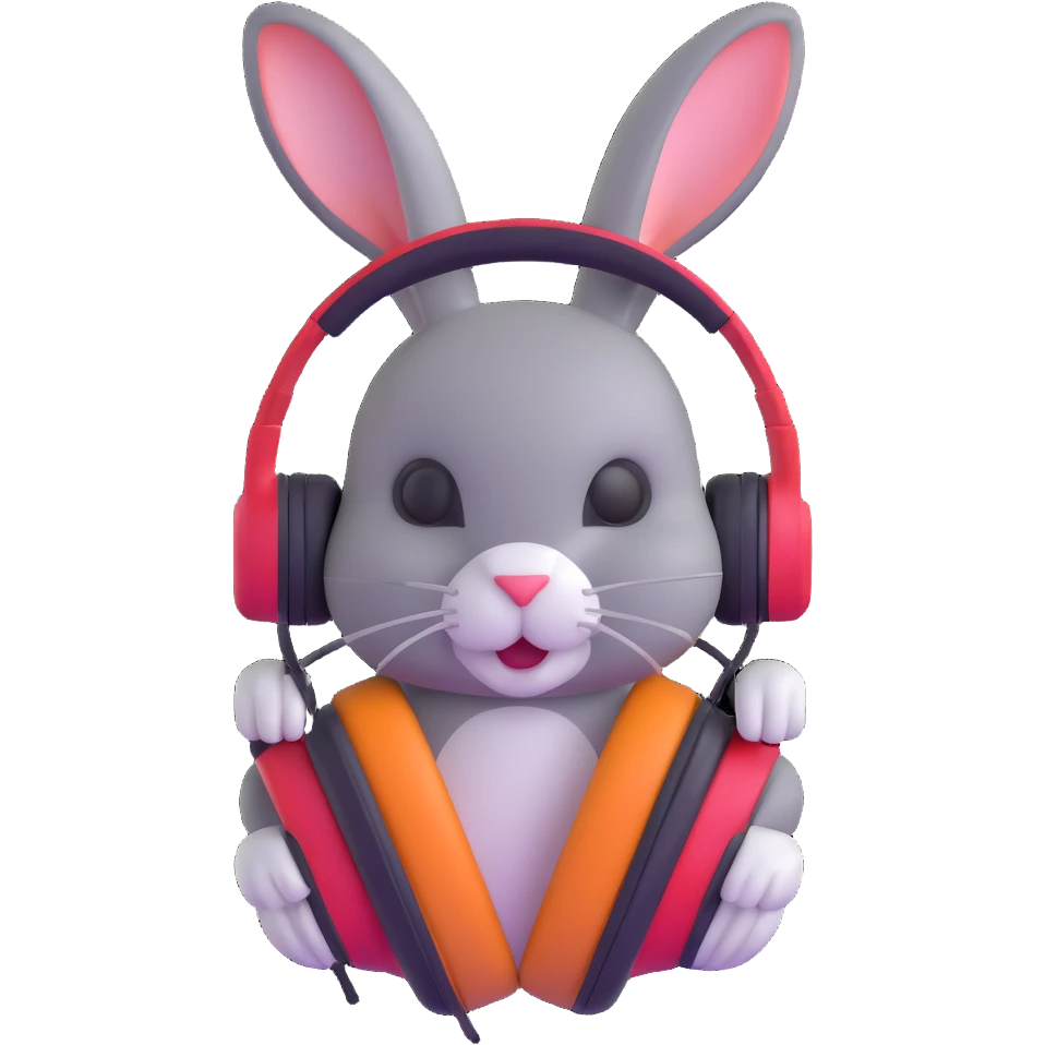 rabbit with headphones emoji