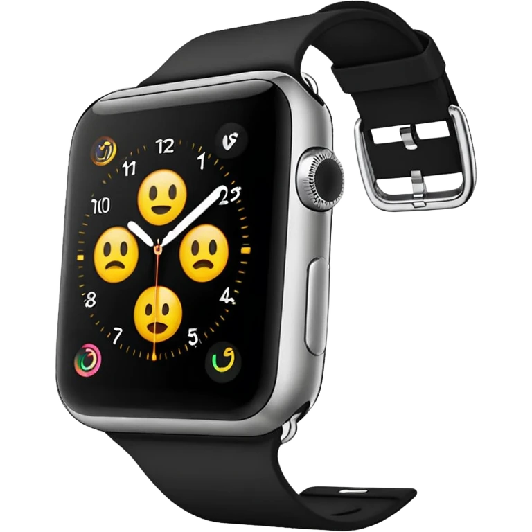 a black apple watch in the style of an ios emoji  emoji