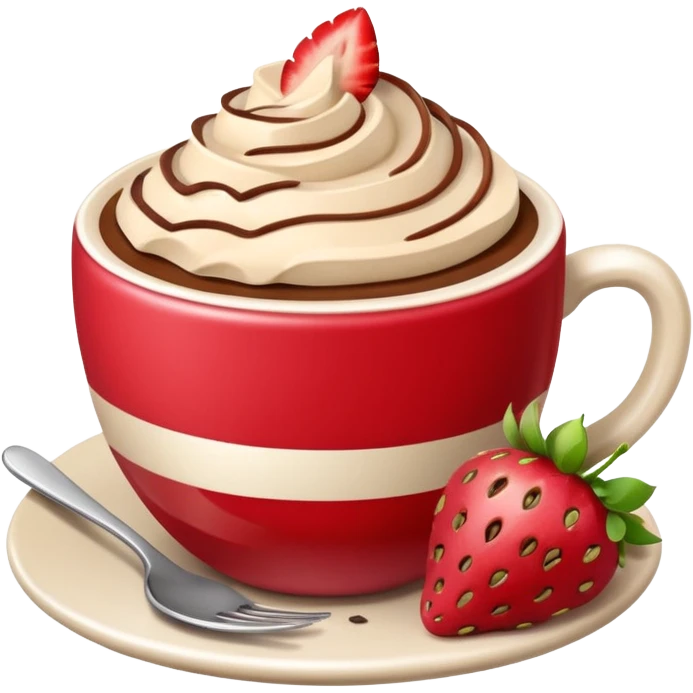 cappucino de morango 🍫 com moranguinho emoji